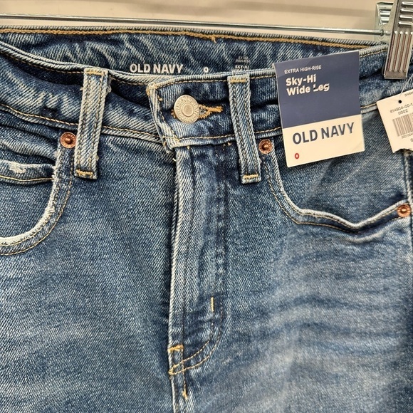 Old Navy Sky-Hi Wide Leg woman’s boho cottagecore Jeans NWT 0 - Picture 7 of 12